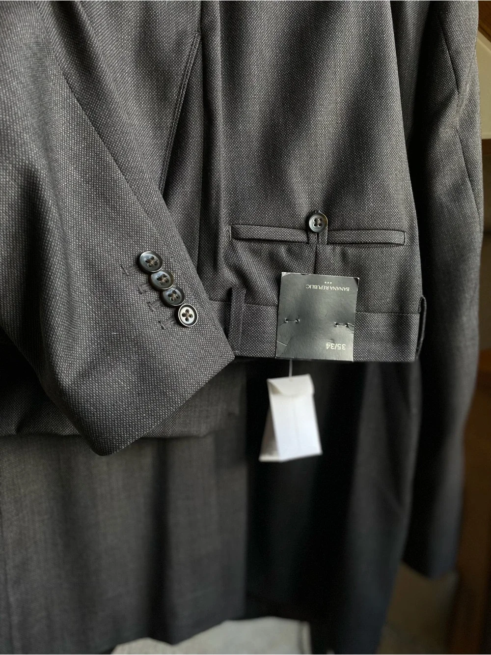 Banana Republic Charcoal Gray Men’s Suit Jacket and Pants